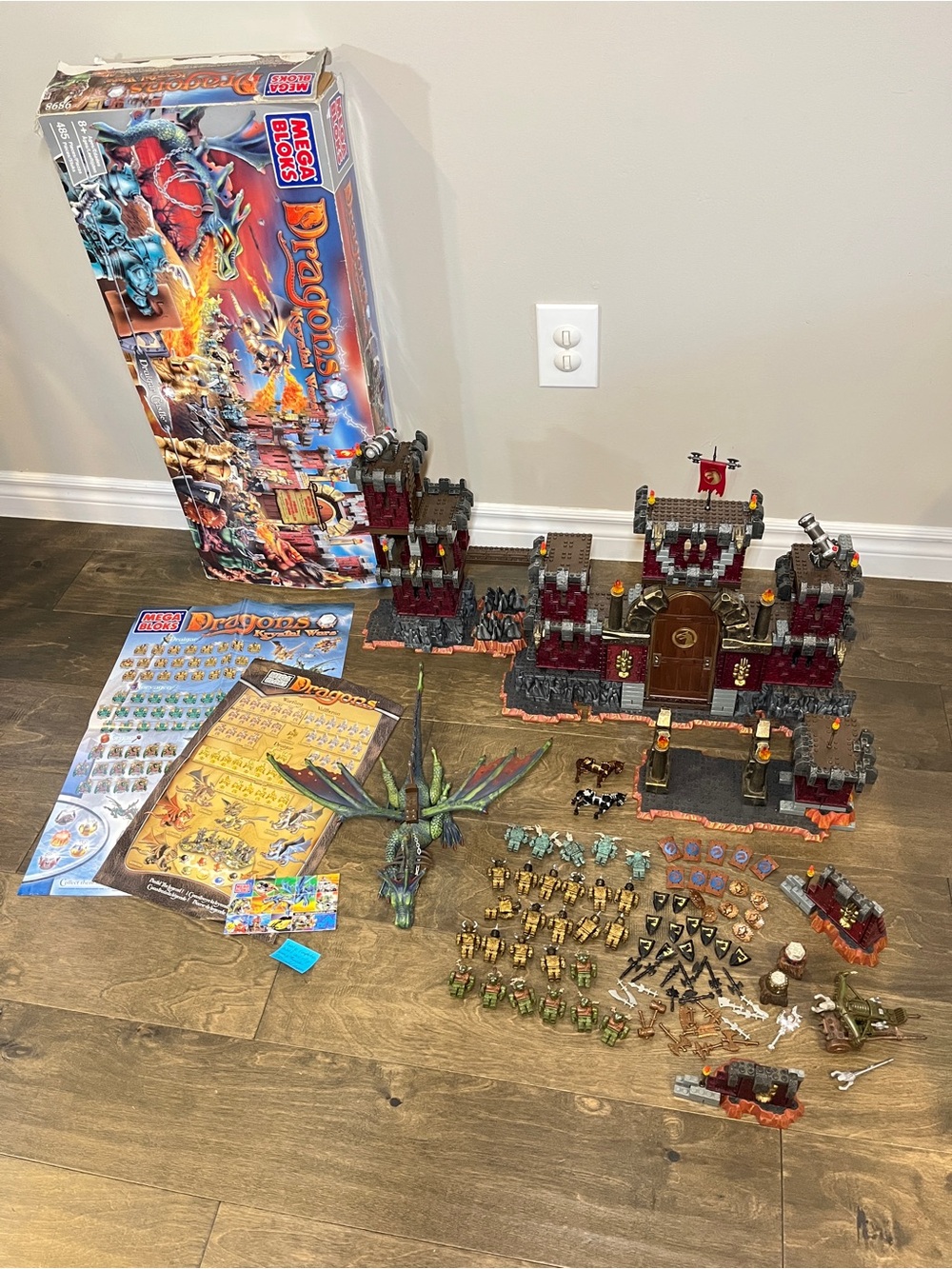 READ Vtg Mega Bloks Dragons Krystal Wars Draigar Castle W/ Box Near Complete Set